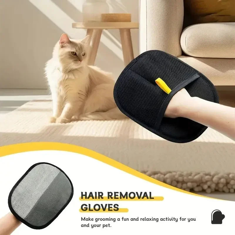 Static Pet Hair Removal Gloves – Multi-Surface Grooming
