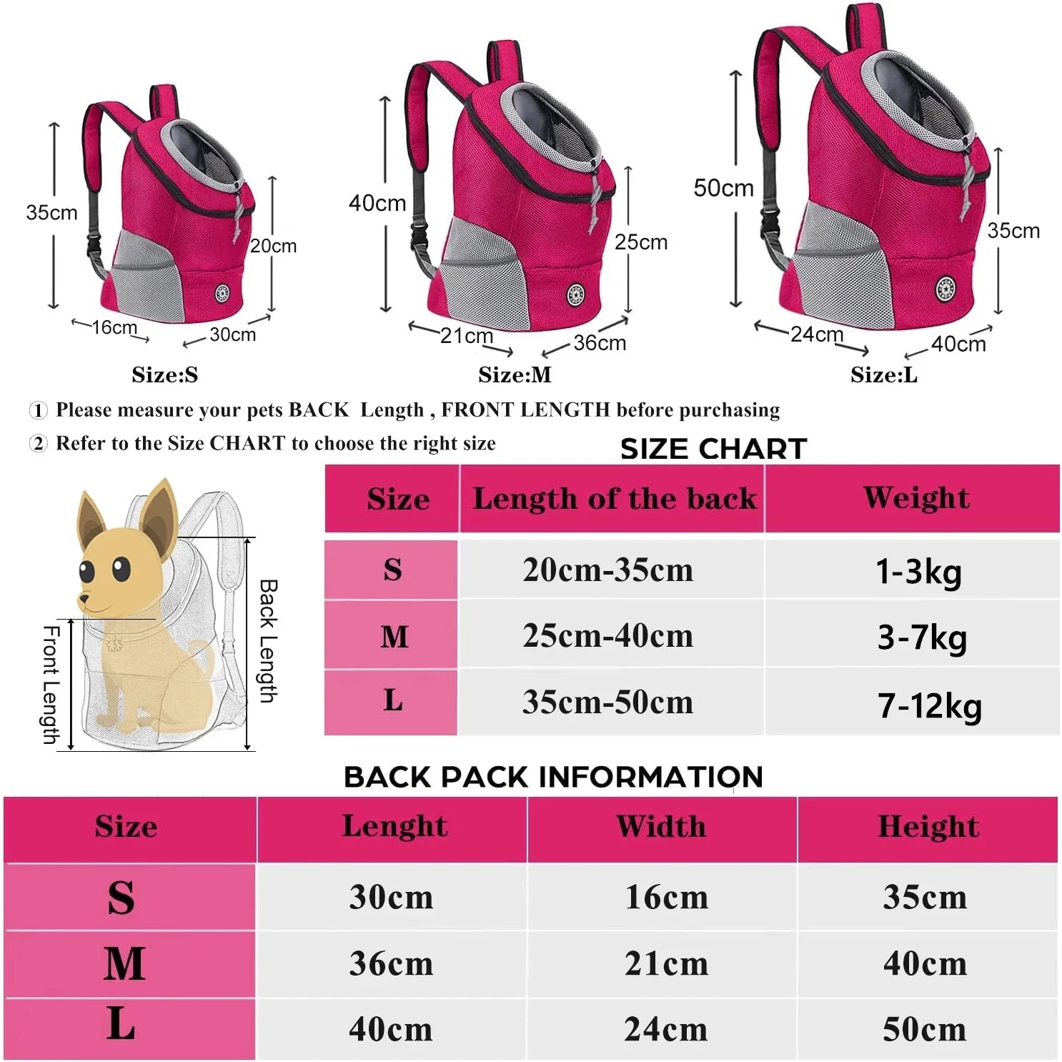 Double Shoulder Pet Carrier Backpack – Front Mesh Bag