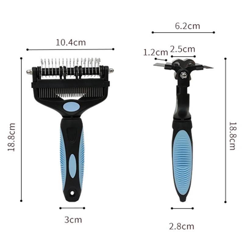 3-in-1 Pet Deshedding Brush – Dog & Cat Grooming Tool