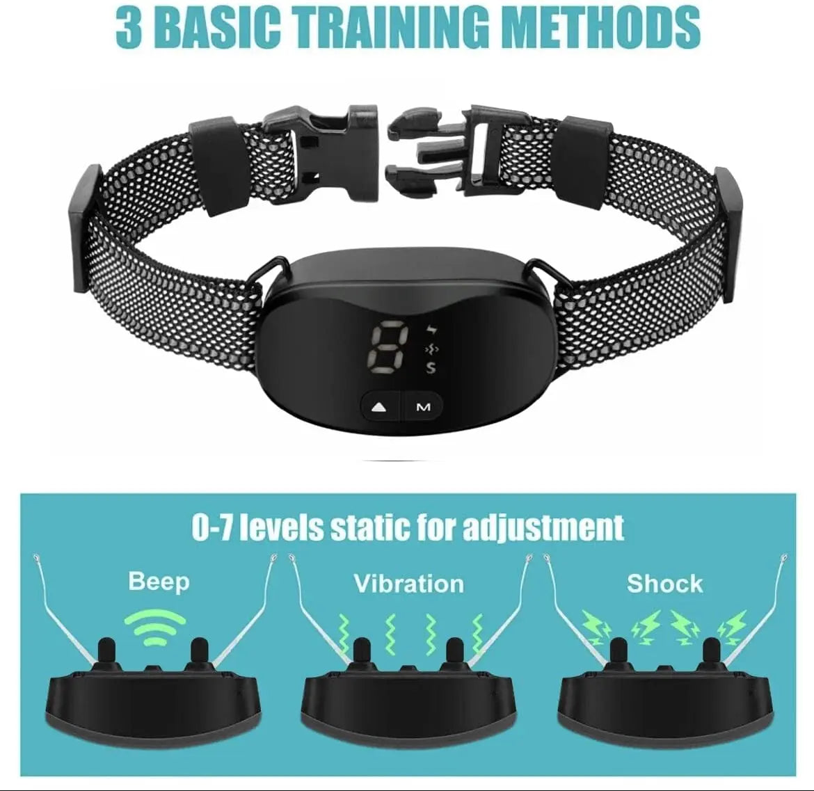 Anti-Bark Dog Training Collar – Electric, Vibration & Sound