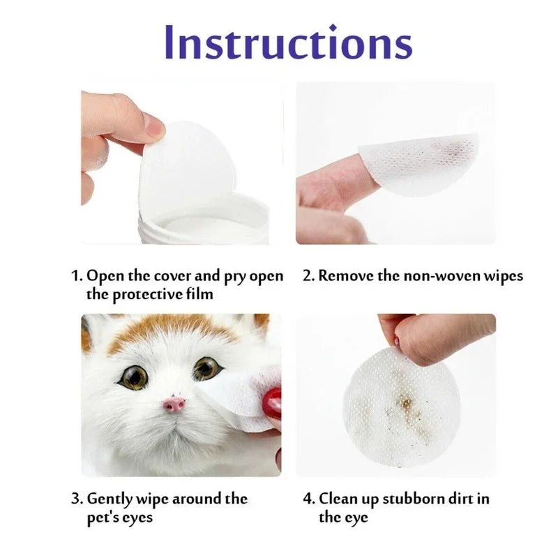 130pcs Pet Eye & Tear Stain Cleaning Wipes