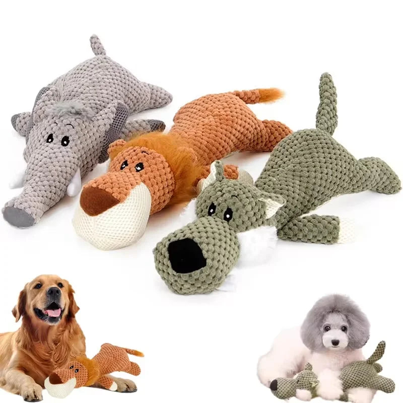 Large Squeaky Plush Dog Toy – Bite-Resistant Animal Design