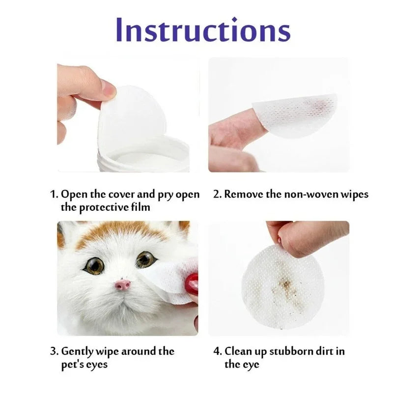130pcs Pet Eye & Tear Stain Cleaning Wipes