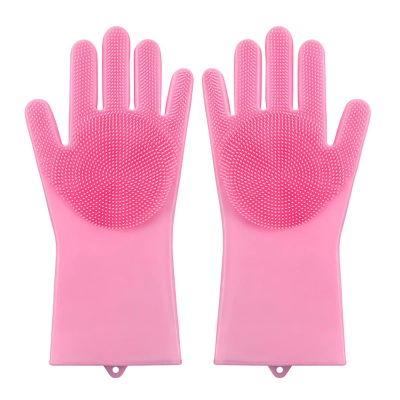 Silicone Pet Grooming Gloves – Hair Removal & Bathing