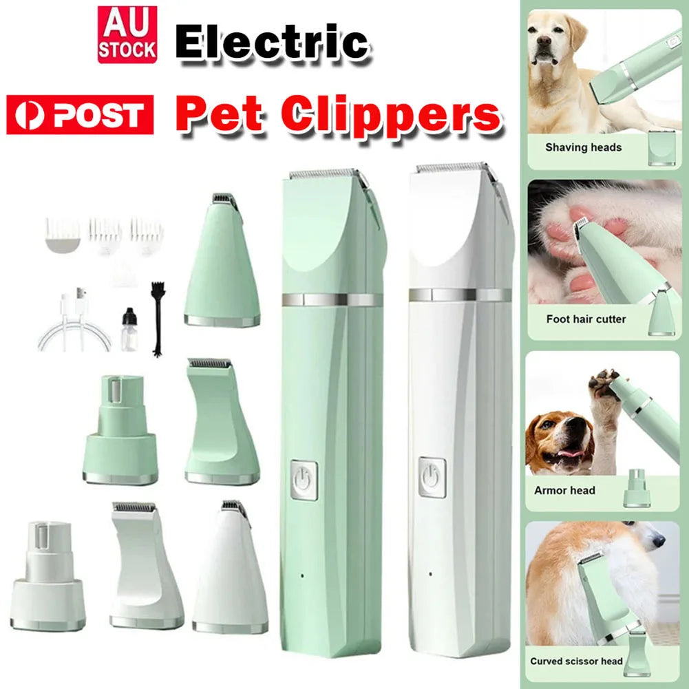 4-in-1 Electric Pet Grooming Kit – USB Rechargeable