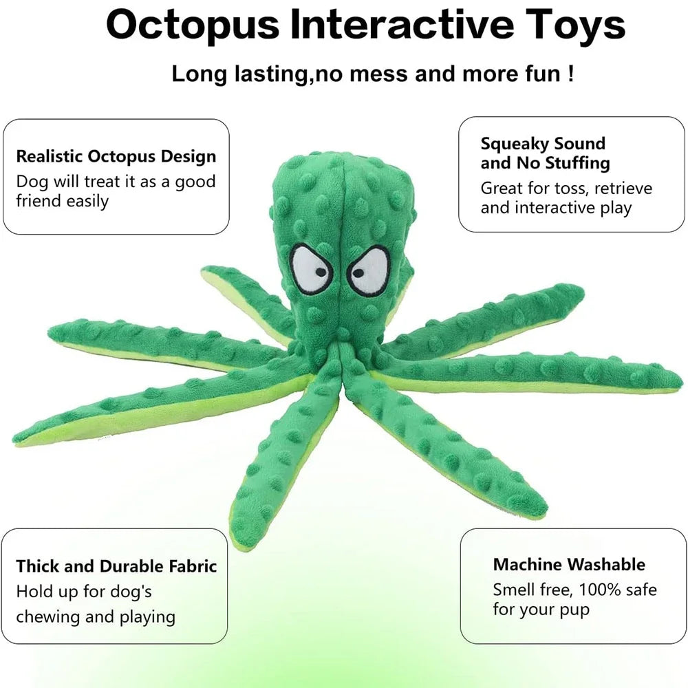 Octopus Plush Dog Toy – Squeaky Chew Toy