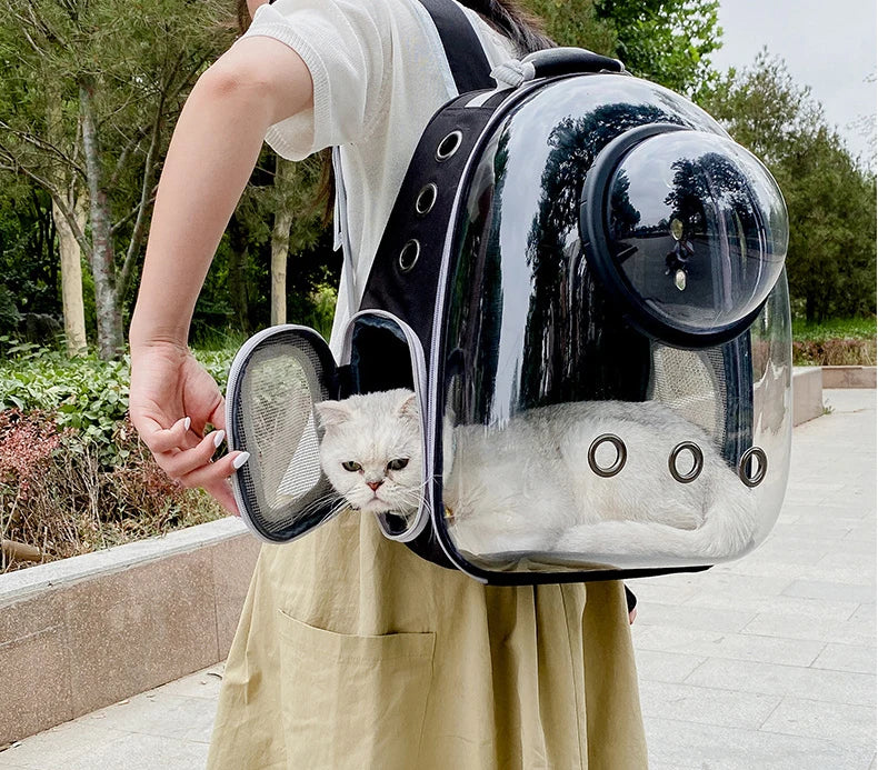 Transparent Space Capsule Pet Backpack – Portable Carrier