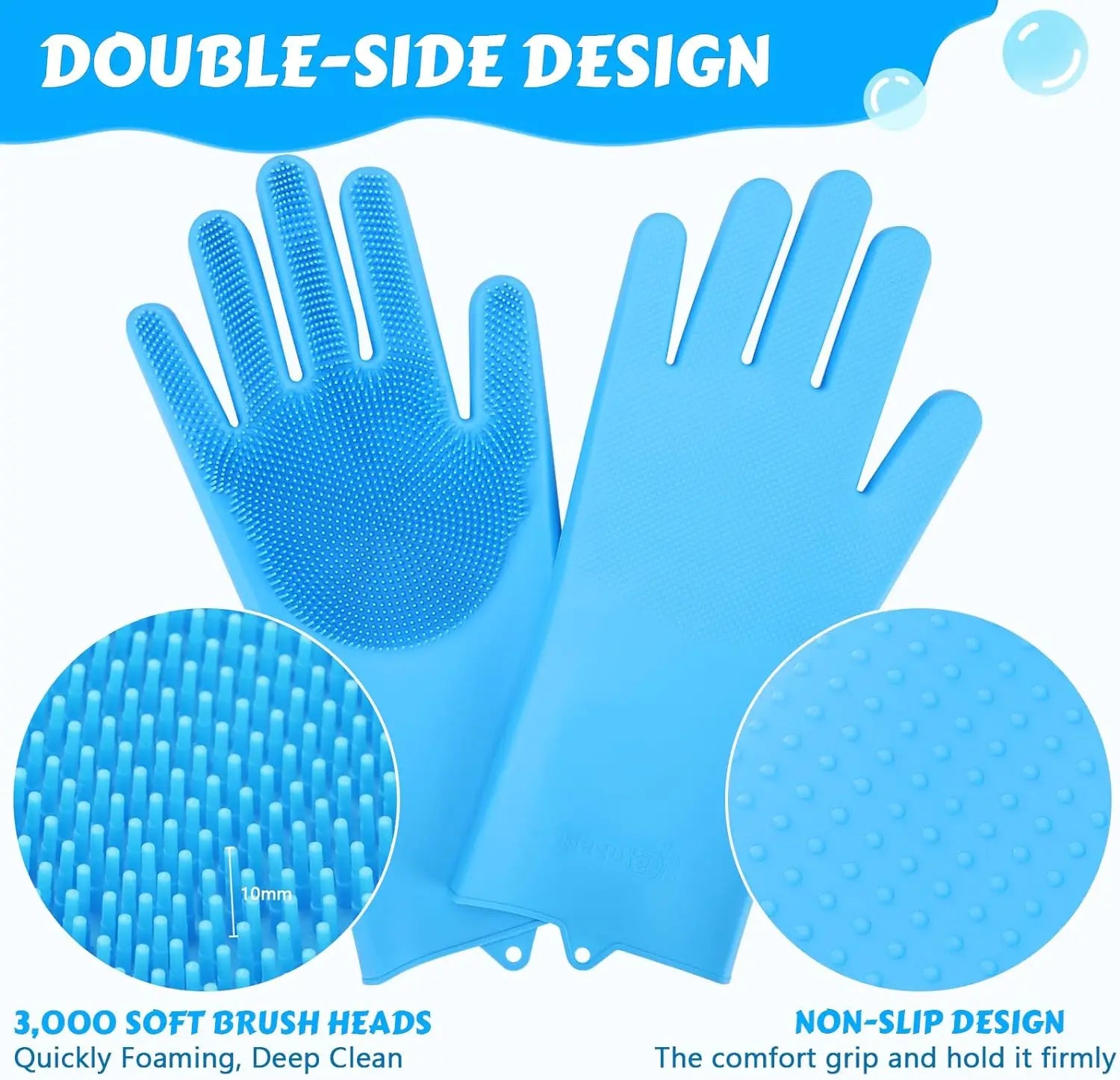 Silicone Pet Grooming Gloves – Hair Removal & Bathing