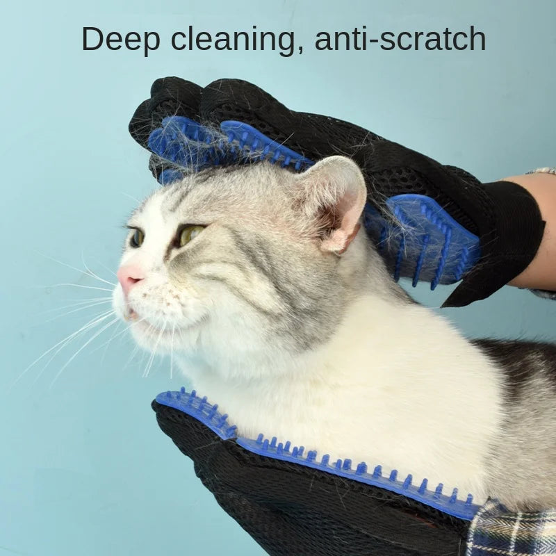 Silicone Pet Grooming Gloves – Hair Removal & Bathing