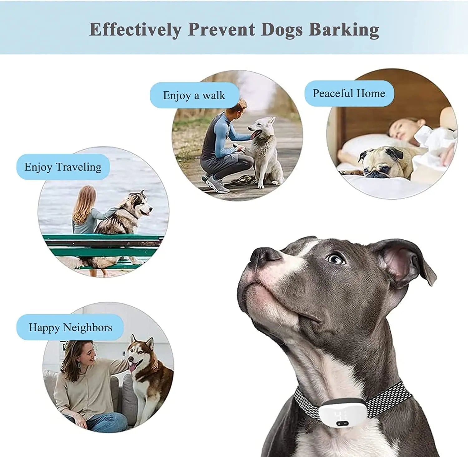 Anti-Bark Dog Training Collar – Electric, Vibration & Sound
