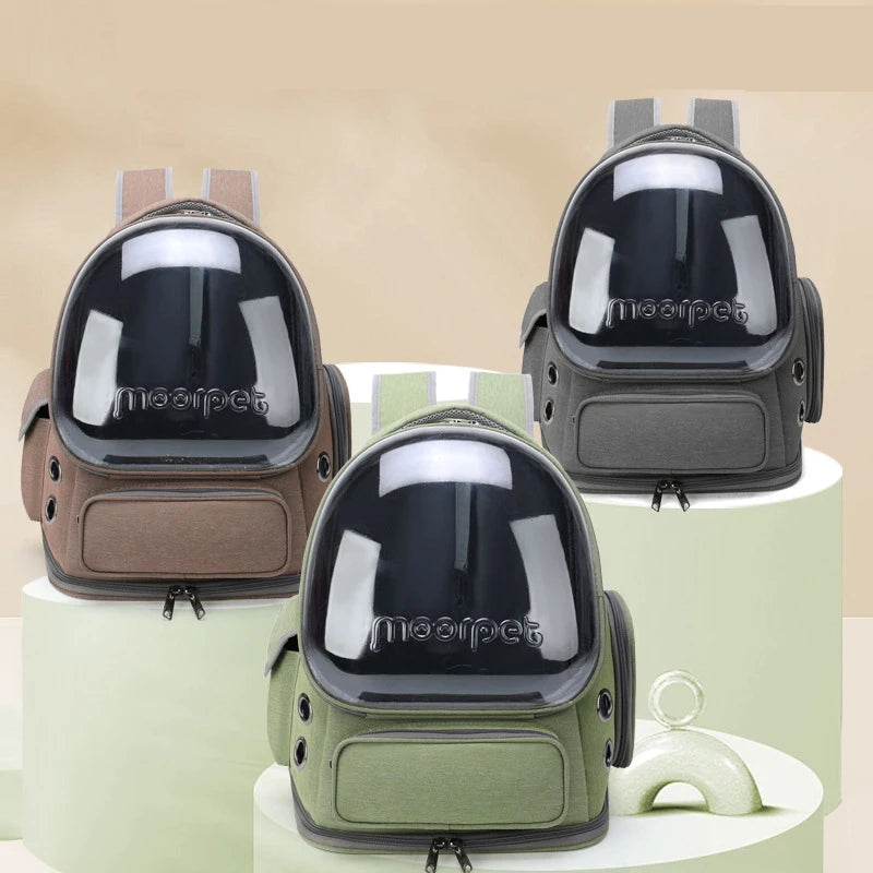 Transparent Folding Pet Carrier Backpack – Portable Travel Bag