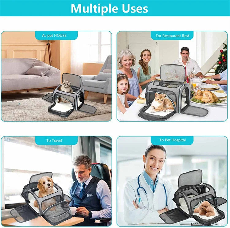 Foldable Pet Carrier Bag – Breathable Mesh Travel Bag