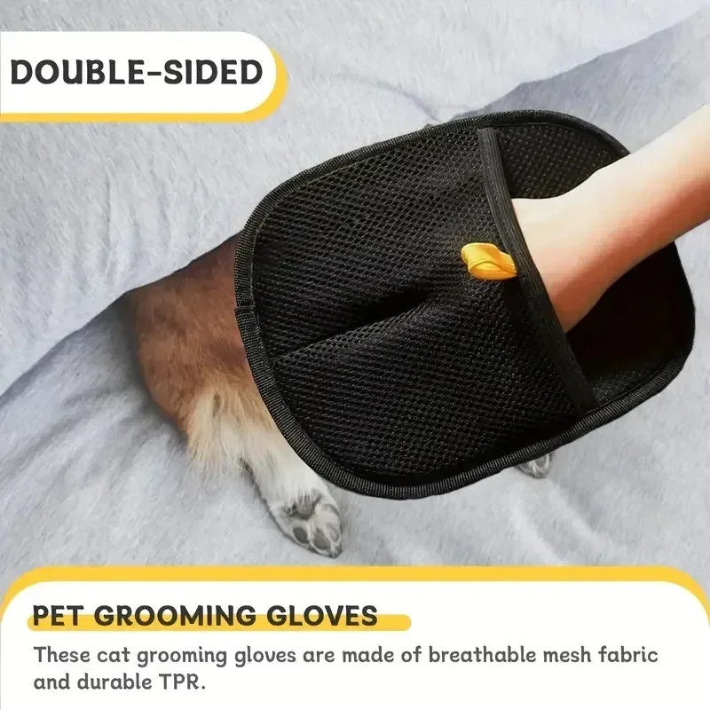 Static Pet Hair Removal Gloves – Multi-Surface Grooming