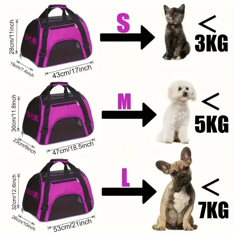 Portable Pet Carrier Bag – Breathable Travel Handbag