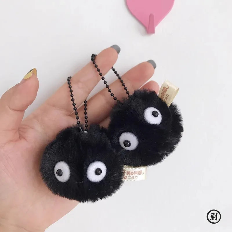 Plush Coal Ball Keychain – 5/10pcs Cartoon Bag Pendant