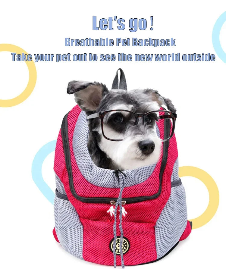Double Shoulder Pet Carrier Backpack – Front Mesh Bag