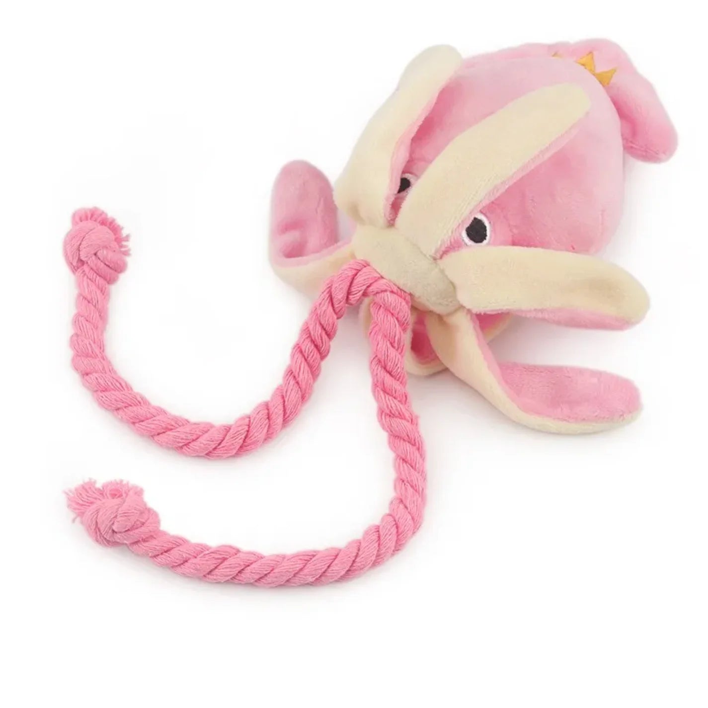 Squid Plush Dog Chew Toy – Squeaky Rope Toy
