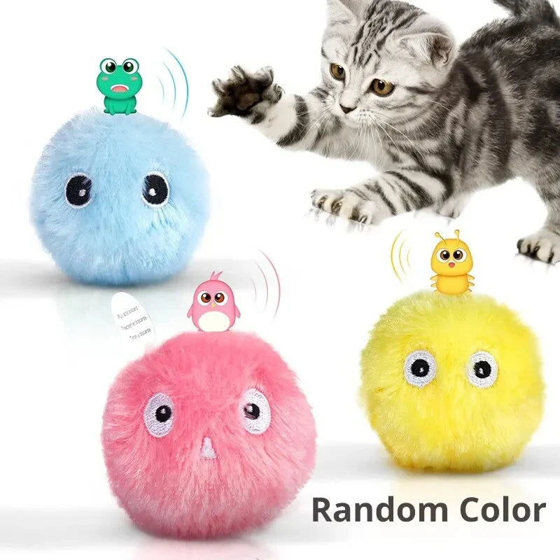 Automatic Interactive Cat Toy – Plush Sound Ball