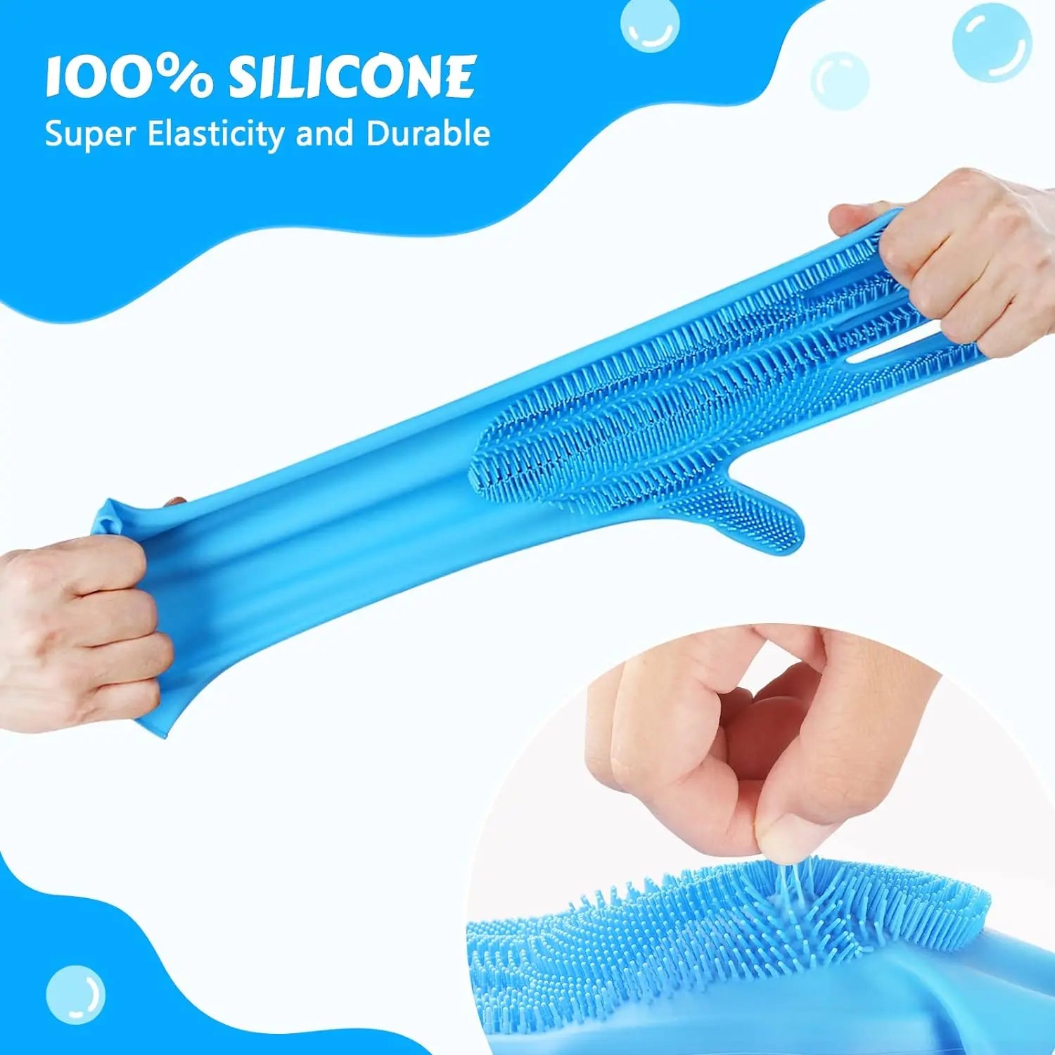Silicone Pet Grooming Gloves – Hair Removal & Bathing
