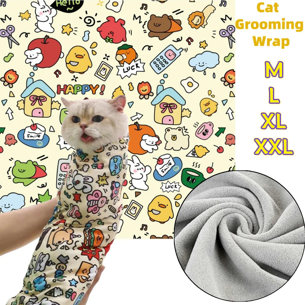 Self-Adherent Cat Grooming Wrap – Anti-Scratch & Escape