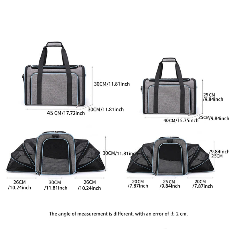 Foldable Pet Carrier Bag – Breathable Mesh Travel Bag