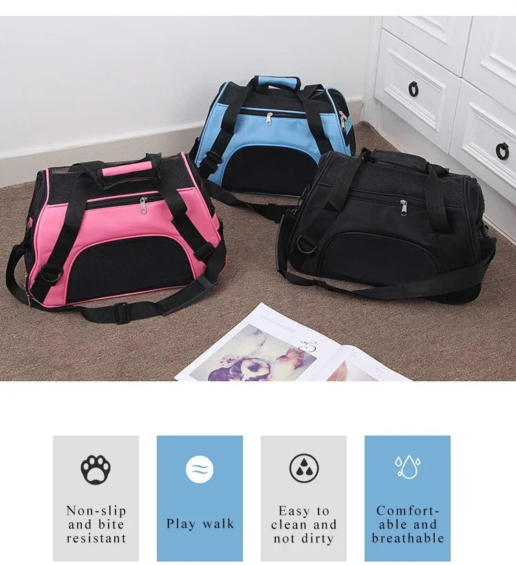 Portable Pet Carrier Bag – Breathable Travel Handbag