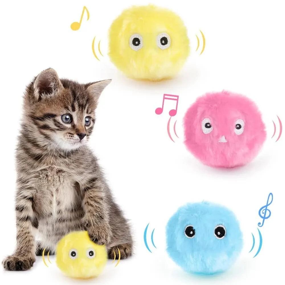 Automatic Interactive Cat Toy – Plush Sound Ball