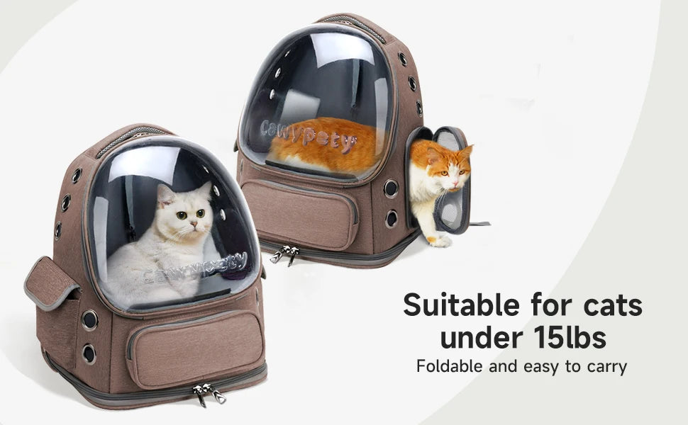 Transparent Folding Pet Carrier Backpack – Portable Travel Bag
