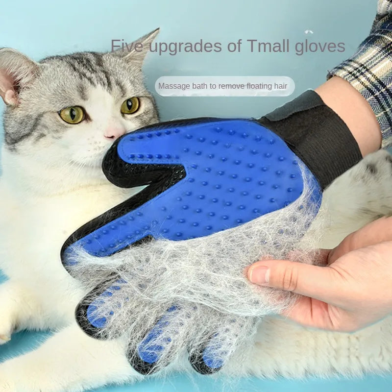 Silicone Pet Grooming Gloves – Hair Removal & Bathing