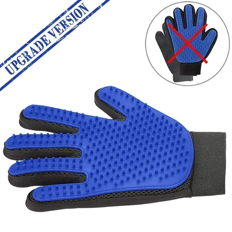 Silicone Pet Grooming Gloves – Hair Removal & Bathing