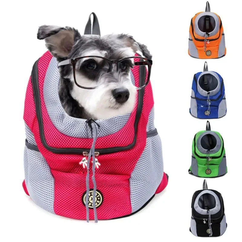 Double Shoulder Pet Carrier Backpack – Front Mesh Bag