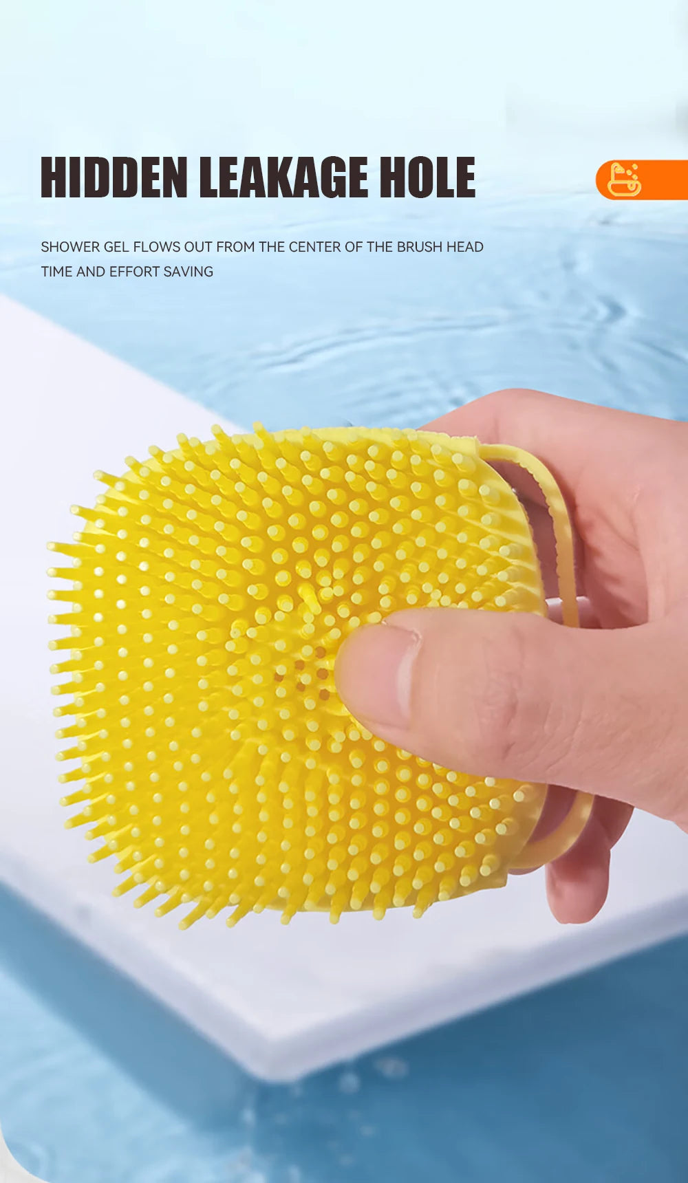 Pet Bathing Massage Brush – Silicone Shampoo Dispenser