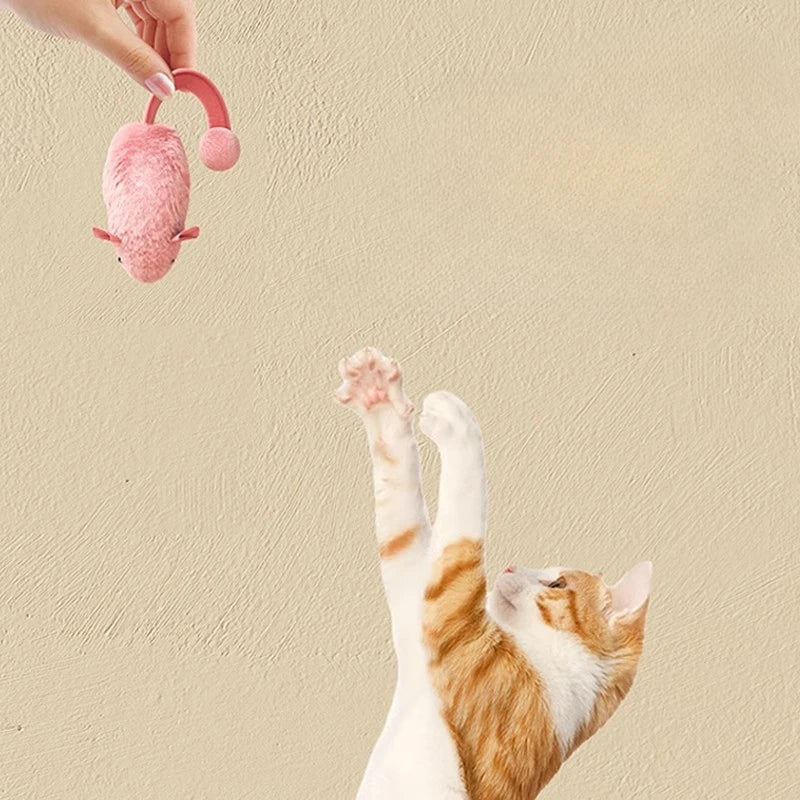 Interactive Plush Mouse Cat Toys Simulation Mice Kitten Self-Playing Plush Toys Indoor Pet Cats Chew Toy