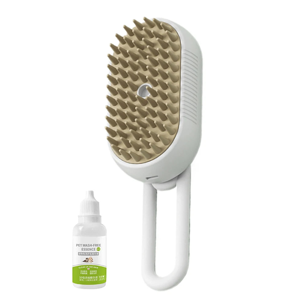 3-in-1 Electric Steam Pet Brush – USB Rechargeable