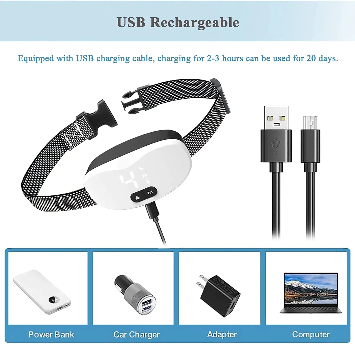 Anti-Bark Dog Training Collar – Electric, Vibration & Sound