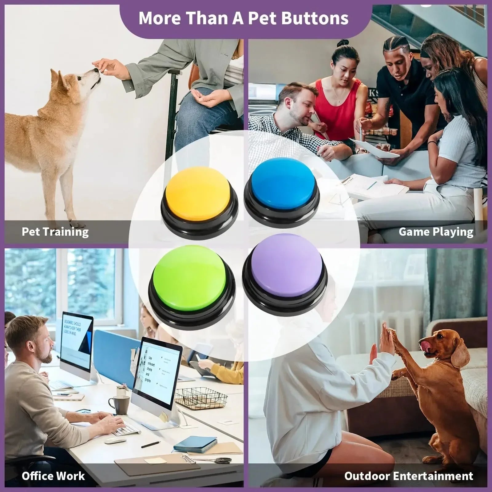 8PCS Pet Voice Recording Buttons – Dog Communication