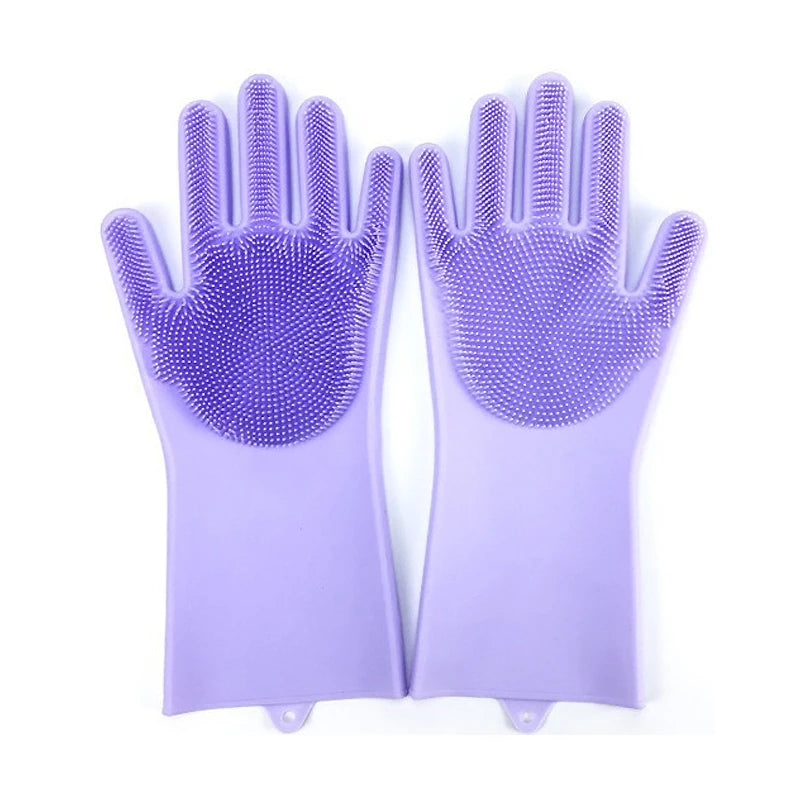 Silicone Pet Grooming Gloves – Hair Removal & Bathing