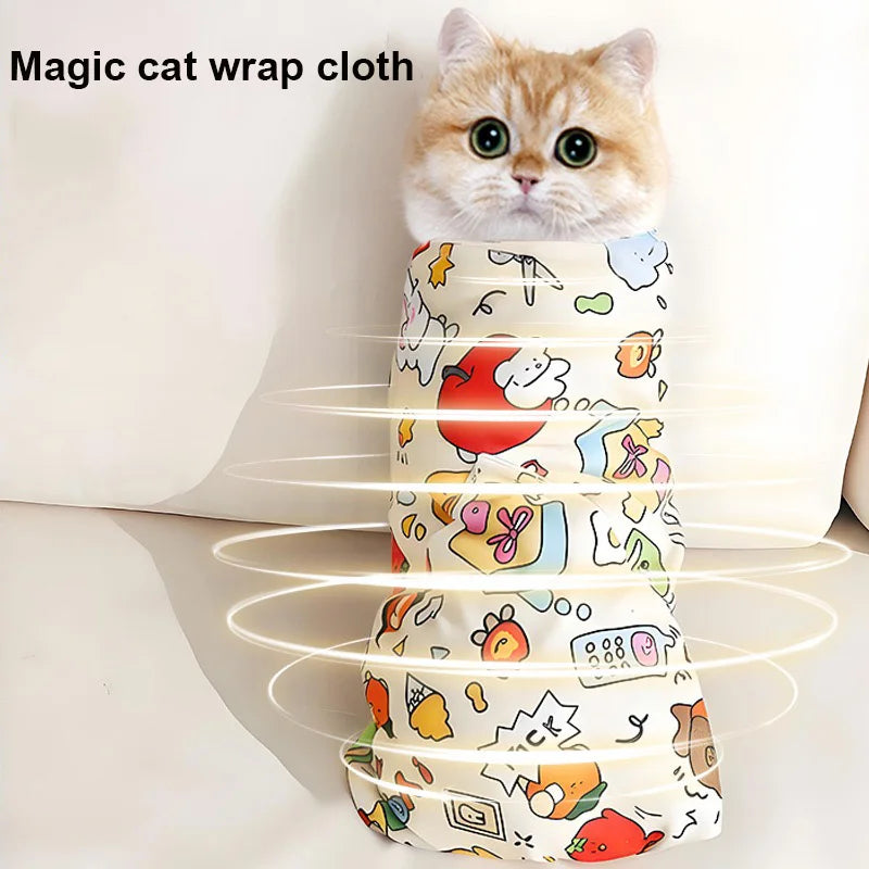 Self-Adherent Cat Grooming Wrap – Anti-Scratch & Escape