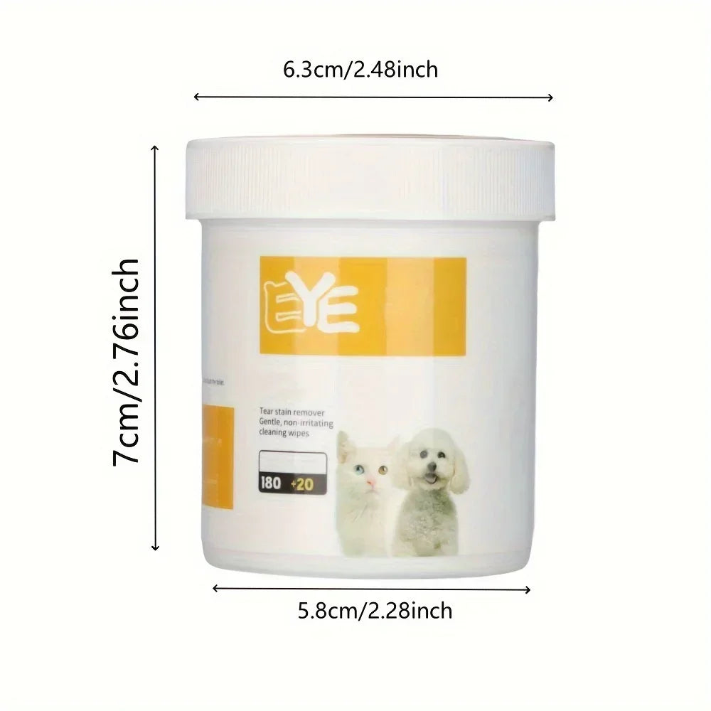200pcs Pet Eye Cleaning Wipes – Tear Stain Remover