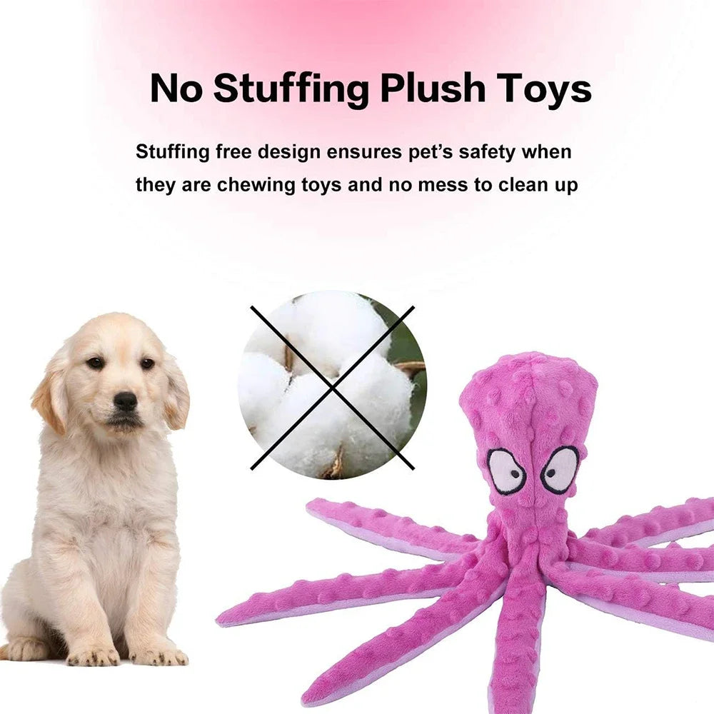 Octopus Plush Dog Toy – Squeaky Chew Toy