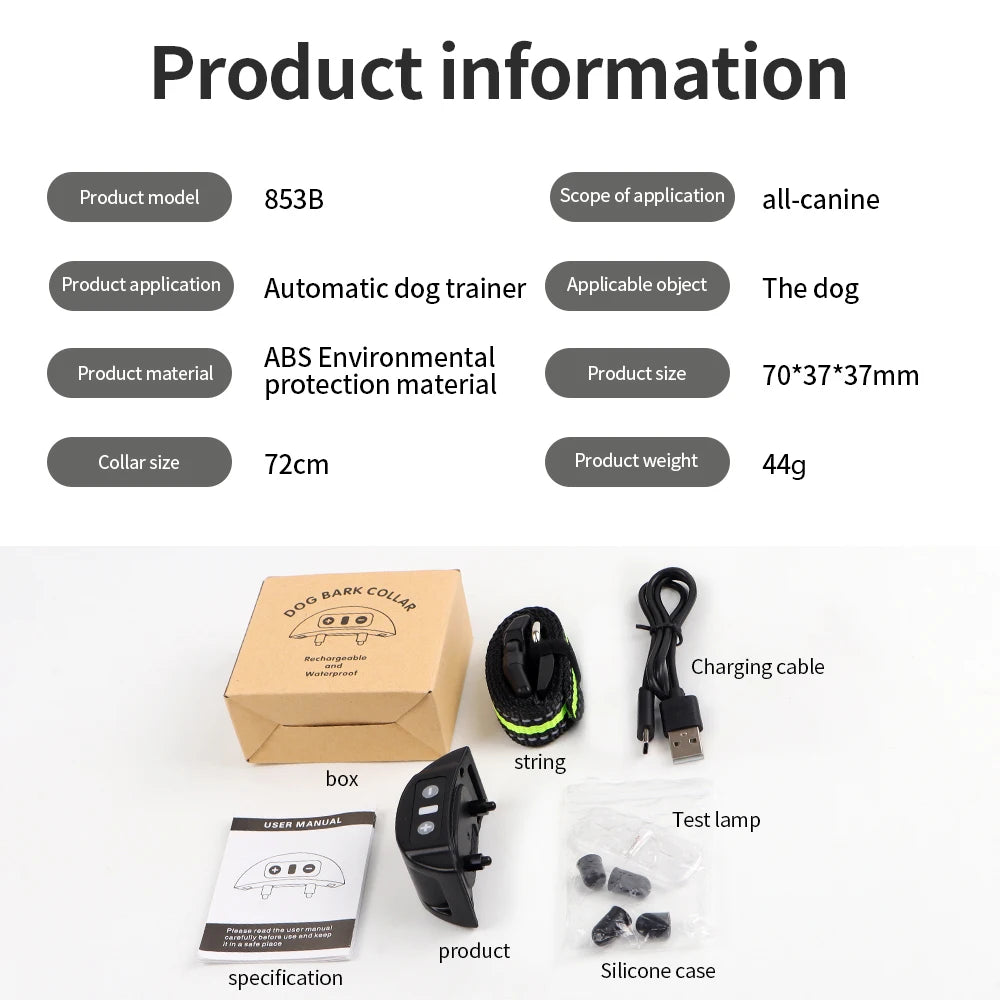 USB Rechargeable Anti-Barking Dog Training Collar