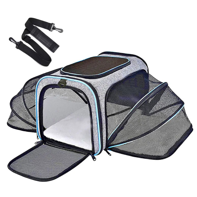 Foldable Pet Carrier Bag – Breathable Mesh Travel Bag