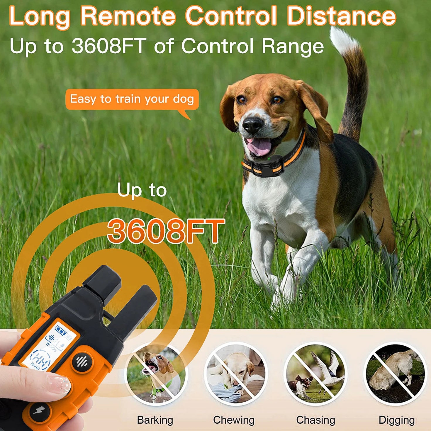 3300Ft Electric Dog Training Collar – Remote & Waterproof