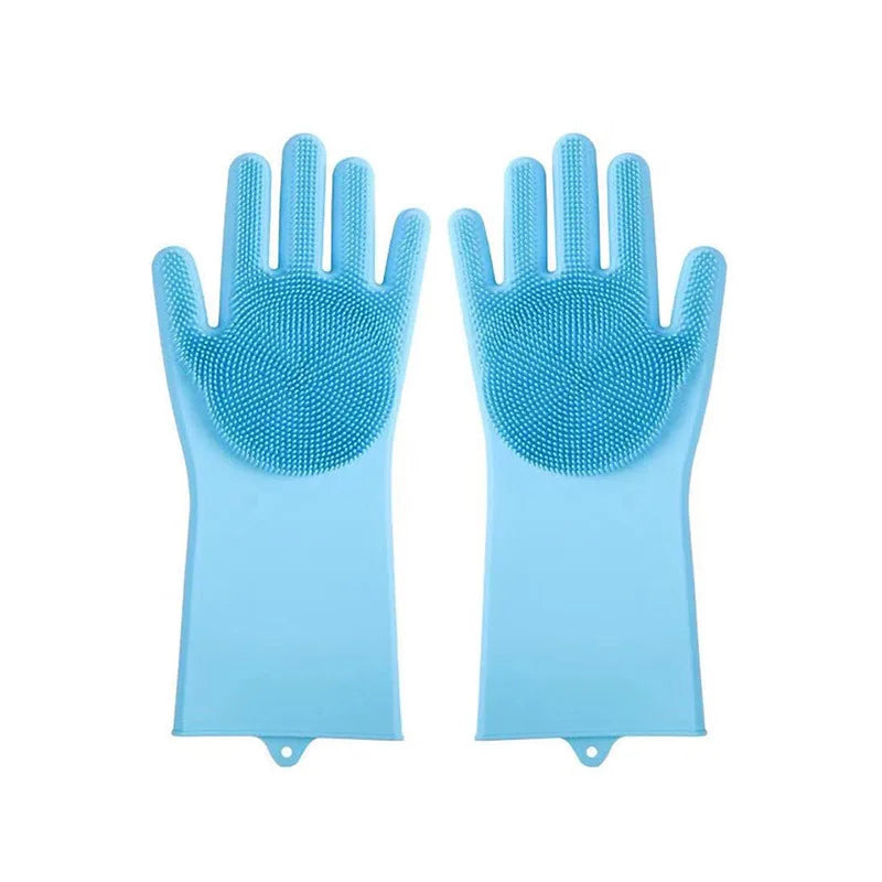 Silicone Pet Grooming Gloves – Hair Removal & Bathing