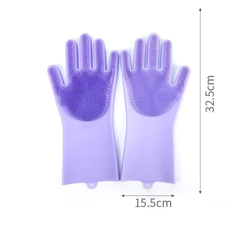 Silicone Pet Grooming Gloves – Hair Removal & Bathing