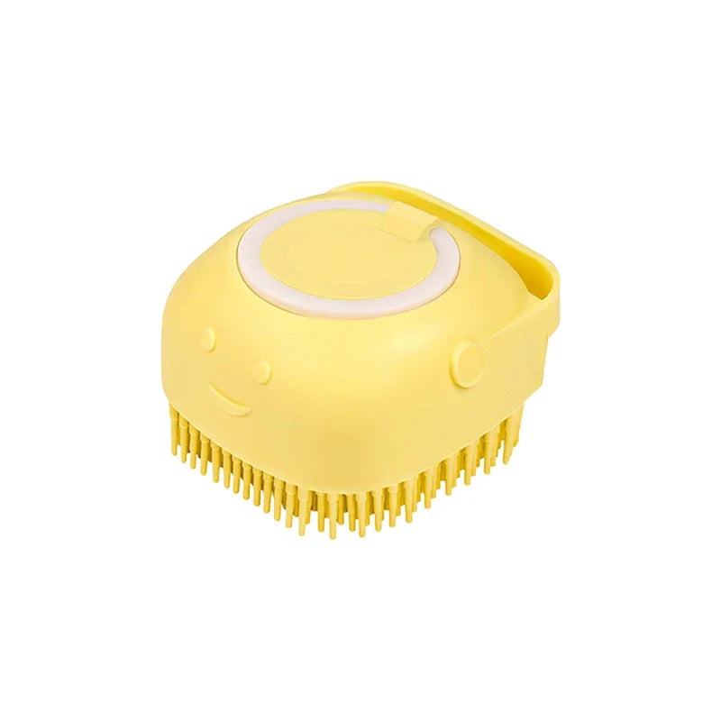 Pet Bathing Massage Brush – Silicone Shampoo Dispenser
