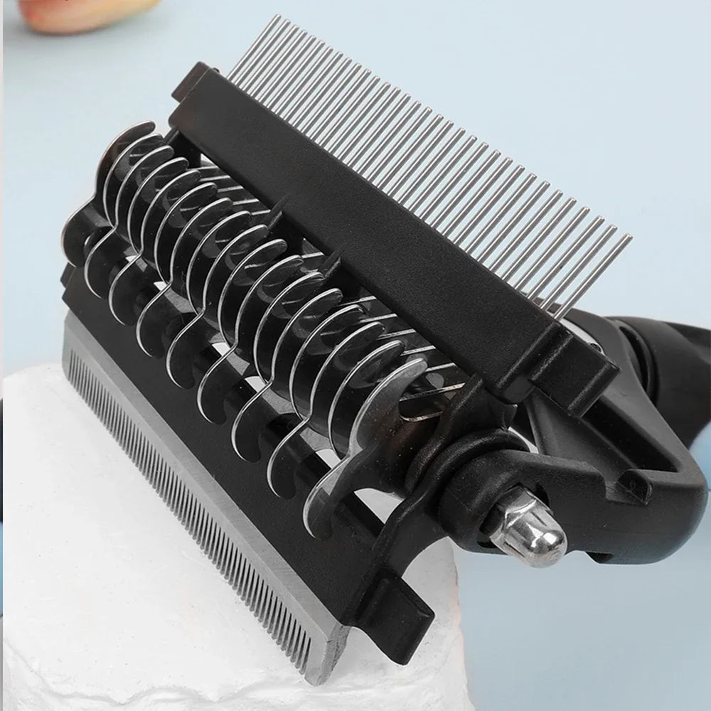 3-in-1 Pet Deshedding Brush – Dog & Cat Grooming Tool