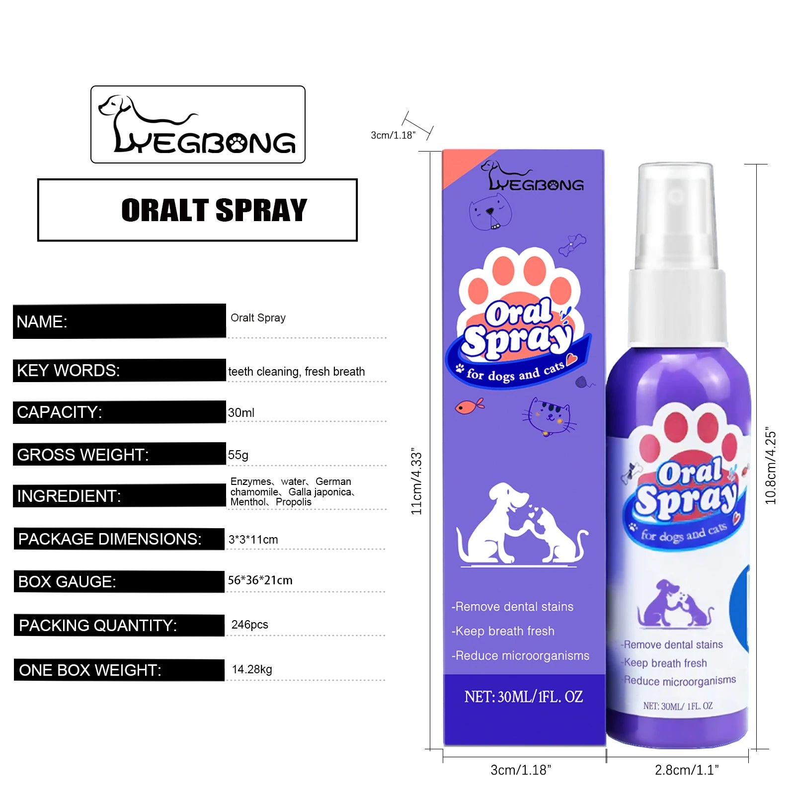 Pet Dental Spray – Dogs & Cats, 30ml