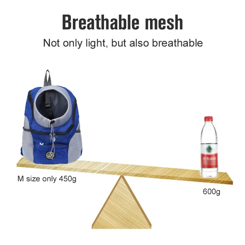 Double Shoulder Pet Carrier Backpack – Front Mesh Bag