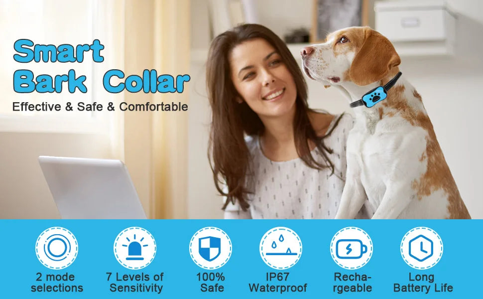 USB Rechargeable Anti-Bark Dog Collar – Ultrasonic & Vibration